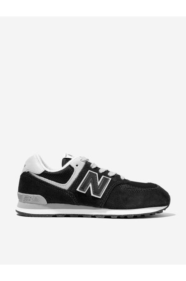 New Balance Kids 574 Lace Up Logo Trainers in Black