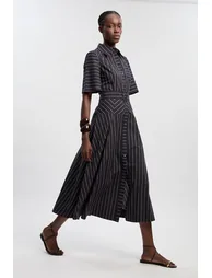 فستان قميص قطن مخطط