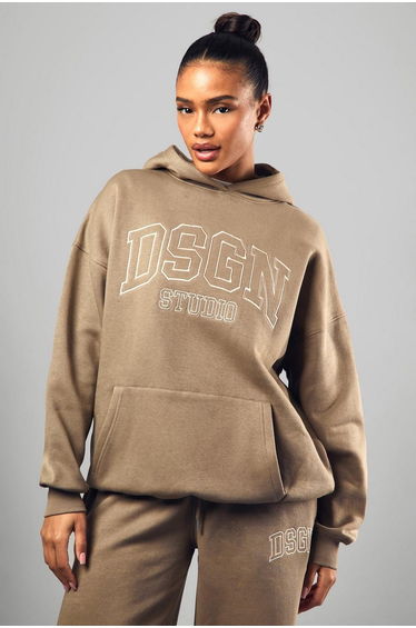 Dsgn Collegiate Embroidered Oversized Hoodie