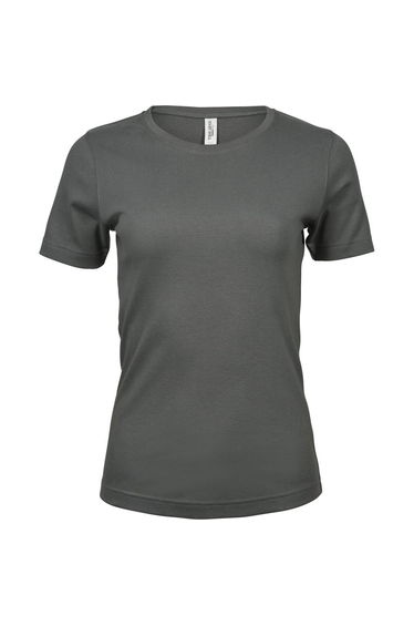 Tee Jays Womens/Ladies Interlock Short Sleeve T-Shirt - Powder Grey
