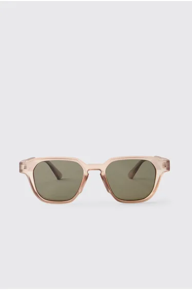 Brown Rim Rectangle Sunglasses - brown