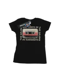 Marvel Womens/Ladies Guardians Of The Galaxy Awesome Mix Cassette Vol. 2 Cotton T-Shirt - Black - 1