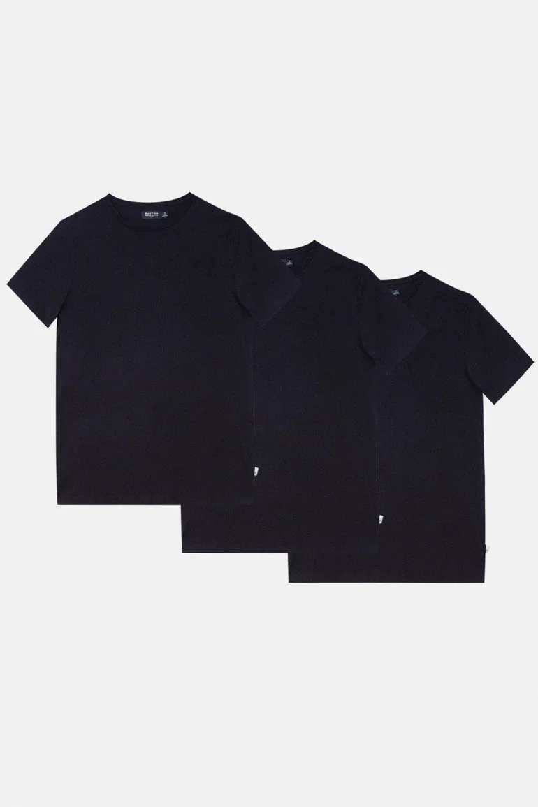 3 Pack Navy Crew Neck T-shirts - 1