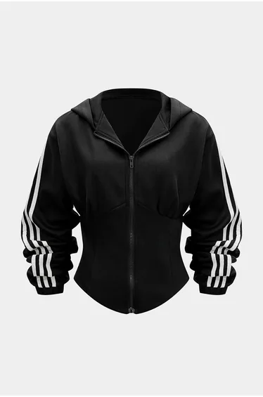 Contrast Zipper Hoodie