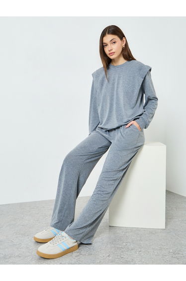 Women Shoulder Darts Detail Top and Joggers Co-Ords