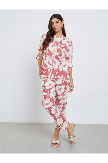 Women Floral Print Top and Pants Co-Ords
