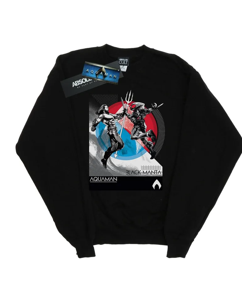 DC Comics Boys Aquaman Vs Black Manta Sweatshirt - Black - 1