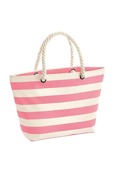 Westford Mill Nautical Tote Bag - Natural/Pink