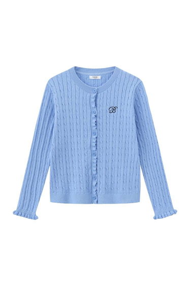Girls' Cable Knit Button Up Cardigan