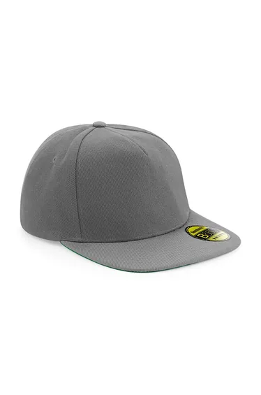 Beechfield Unisex Original Flat Peak Snapback Cap (Pack of 2) - Grey/Grey