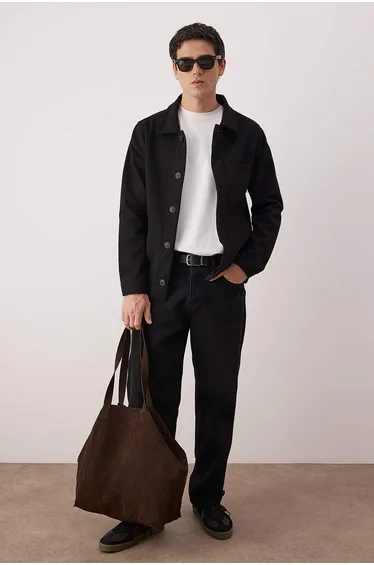 Black regular men's jacket