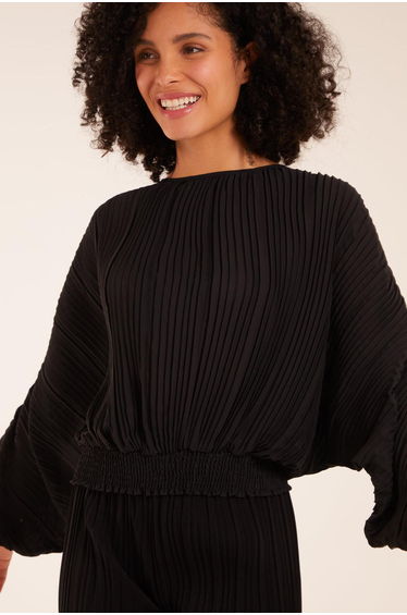 Long Sleeve Pleated Top