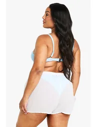 Plus Beaded Cotton Beach Shorts - 1