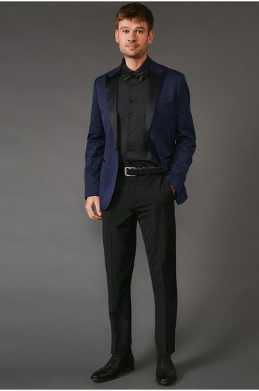 Tailored Fit Peak Collar Tuxedo Blazer