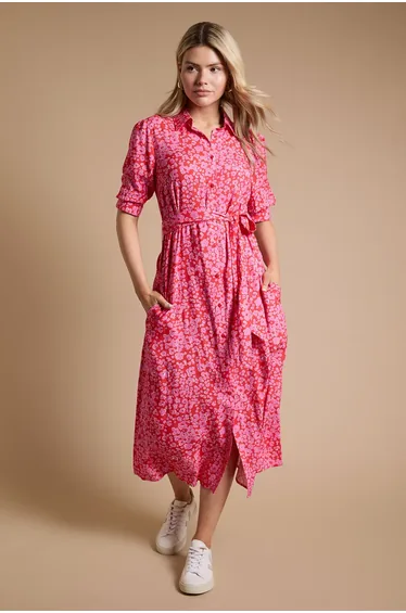 Animal Midi Shirt Dress