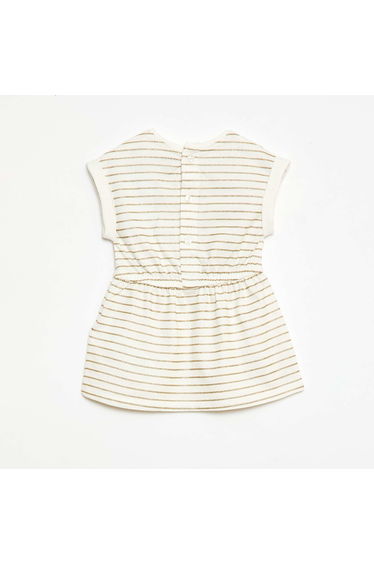 Short-Sleeved Cotton Jersey Dress WHITE