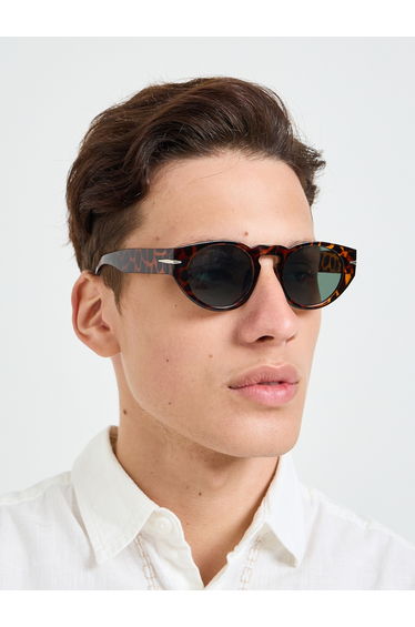 Tortoise Frame Round Sunglasses