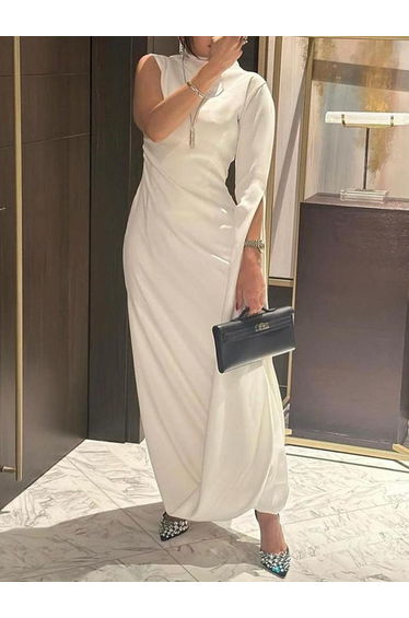 Solid Color Split-Side All-Match Flying Sleeves Dresses