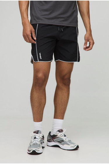 Elasticated Waist Relaxed Crinkle Nylon Pipped Shorts