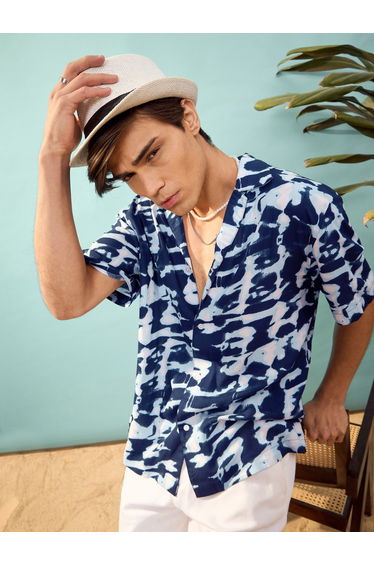 Tie and Dye Print Relaxed Fit Shirt