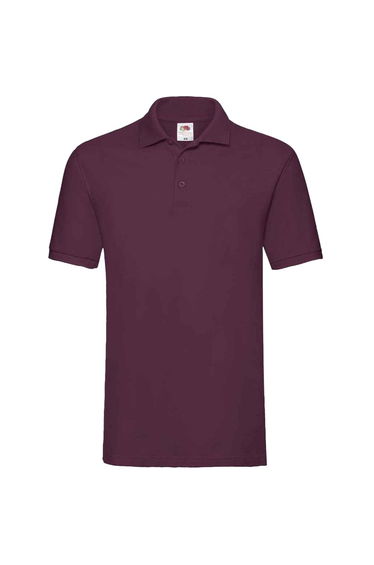 Fruit of the Loom Mens Premium Cotton Pique Polo Shirt - Burgundy