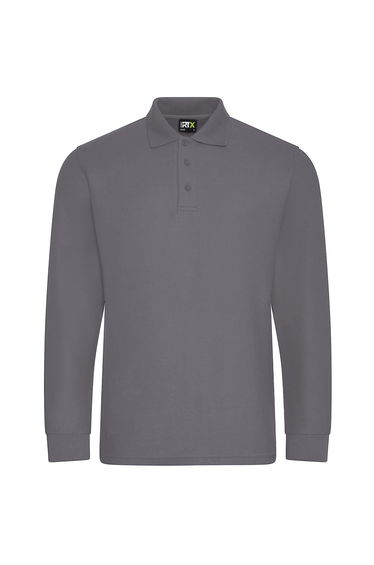 PRORTX Mens Long-Sleeved Polo Shirt - Solid Grey