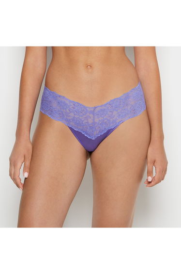 Magnificent Lace Thong Panty in Purple Opulence