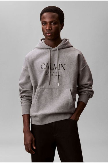 LS Premium Fleece Calvin Graphic Med Grey Htr
