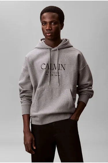 LS Premium Fleece Calvin Graphic Med Grey Htr