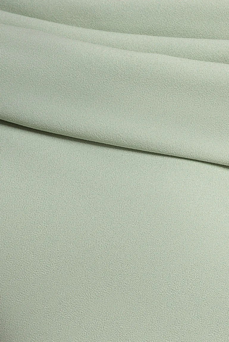 Sash One Shoulder Bardot Maxi Dress - Sage Green by Goddiva - 5