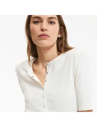 Grandad Collar T-Shirt with Short Sleeves - 2