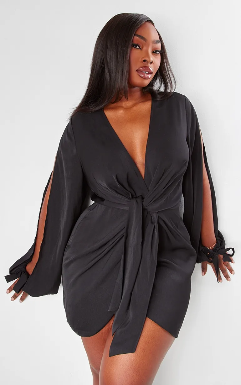 satin twist front open sleeve wrap dress rust satin twist front open sleeve wrap dress Marissa Rust Satin Floral  Mini Dress