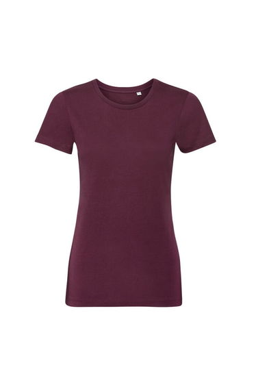 Russell Womens/Ladies Organic Short-Sleeved T-Shirt - Burgundy
