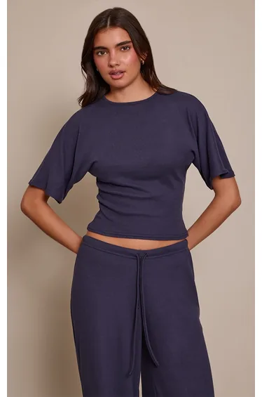 Navy Soft Touch Boxy T Shirt