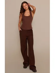 Chocolate Peachskin Halterneck Corset - 3