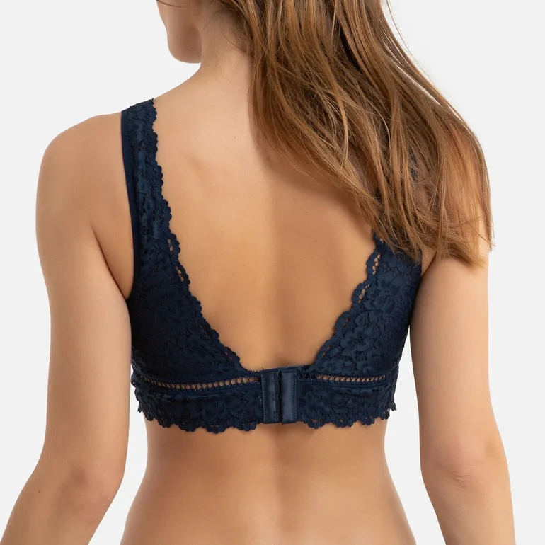 Lace Non-Underwired Triangle Bralette - 1