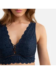 Lace Non-Underwired Triangle Bralette - 2
