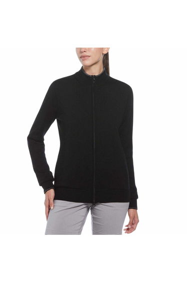 Callaway Womens/Ladies Wool Mock Neck Regular Sweatshirt - Black Ink