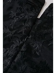 Embroidered Floral Pearly Bowknot Sleeveless Top in Black - 8