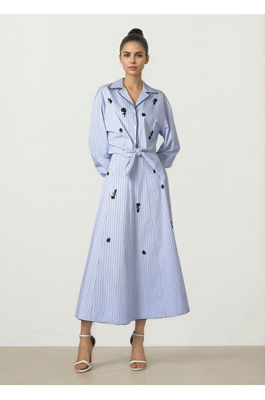 Striped Poplin Skirt