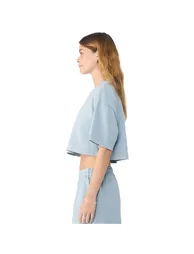 Bella + Canvas Womens/Ladies Heavyweight Crop T-Shirt - Washed Denim - 2