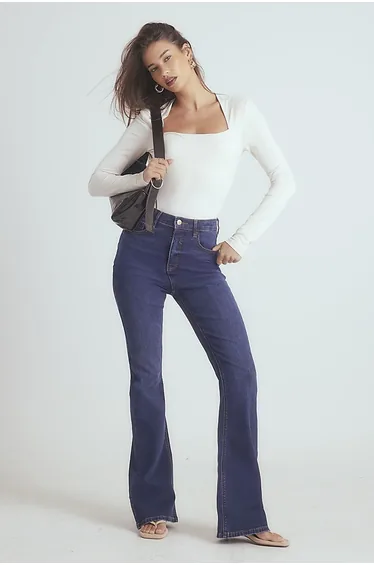 Blue High Rise Sculpt Flare Jeans