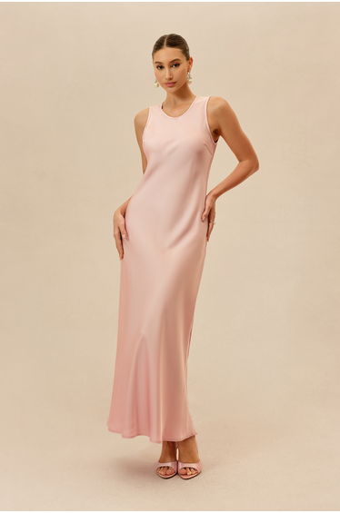 Own The Night Pink Sleeveless Maxi Dress With Embellished Cape