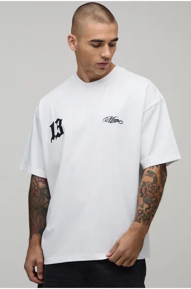 Oversized Scorpion Print T-shirt - white