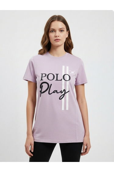 Lilac Graphic Logo Crew Neck T-Shirt