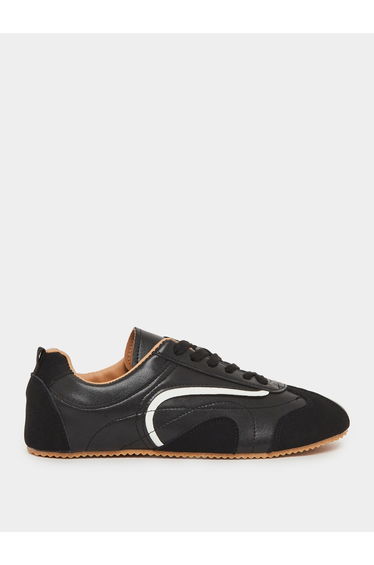 Black Retro Lace Up Sneakers
