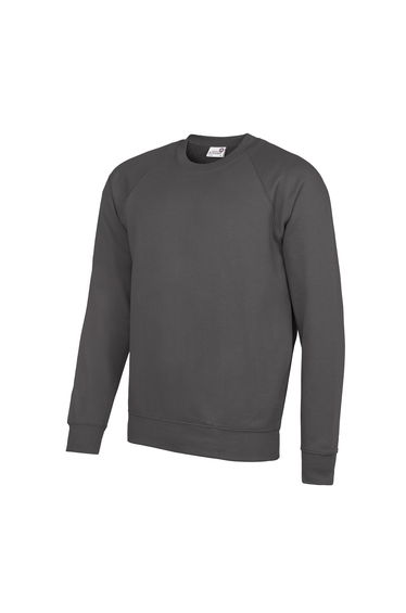 AWDis Academy Mens Crew Neck Raglan Sweatshirt - Charcoal