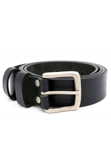 Duke Mens Gavin Kingsize Square Buckle Leather Belt - Black
