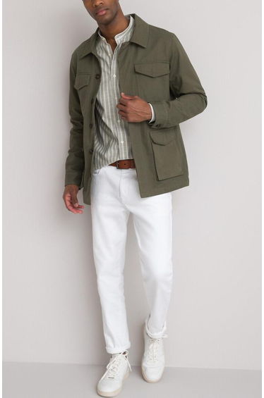 Mid-Length Utility Jacket in Cotton