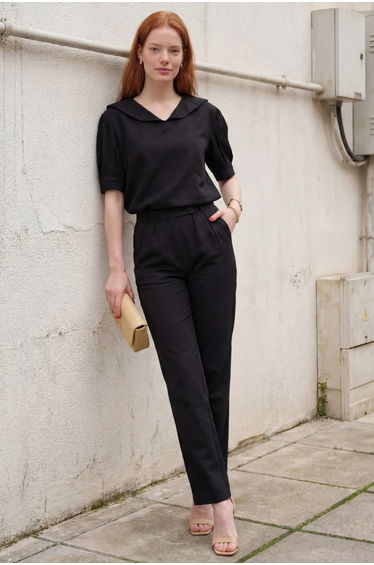 MY FASHION Shawl Collar Buttoned Two-Piece Coord Set